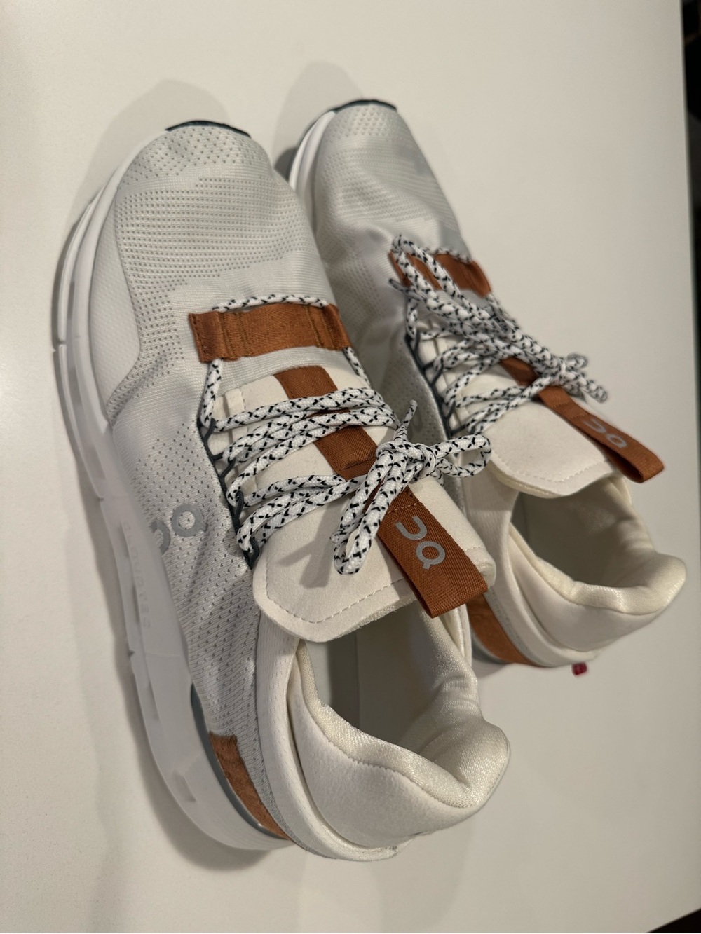 On Running mens Cloudnova 2 White Sneakers with Tan Accents - Picture 3 of 5